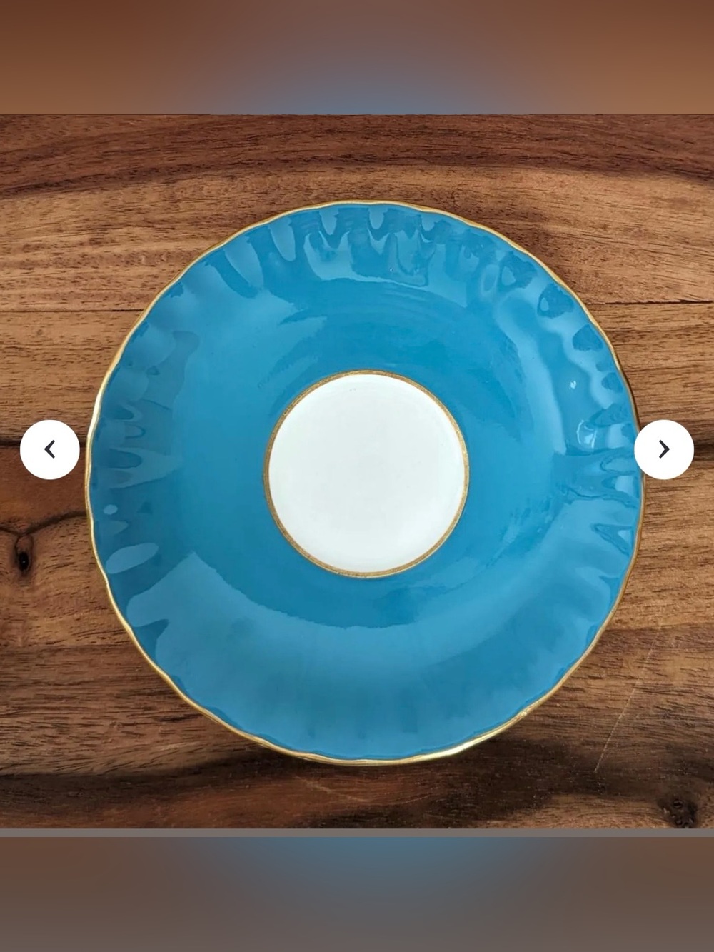 Vintage Aynsley England Blue and Gold Saucer